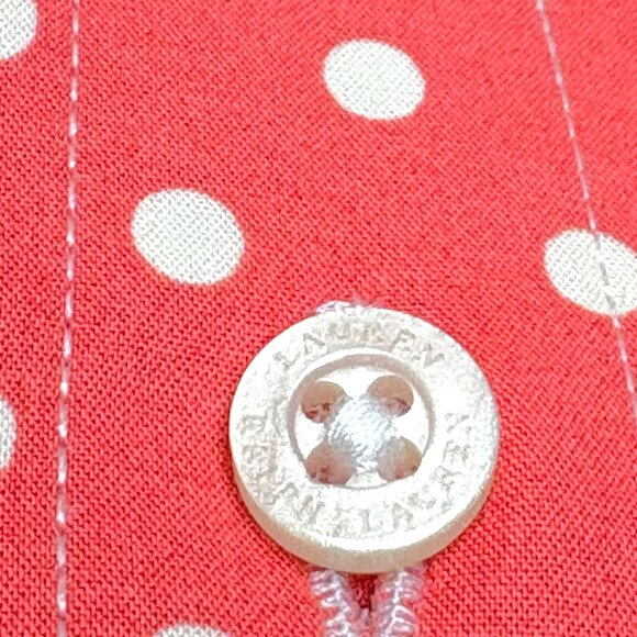 Lauren Ralph Lauren Coral Polka Dot Stretch Non Iron Shirt - Picture 5 of 8